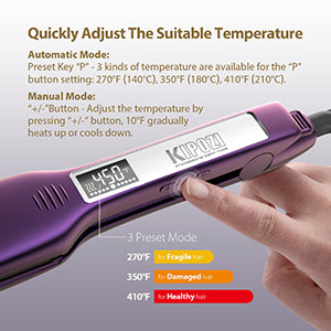 KIPOZI TitanGlide 1.75” Professional Flat Iron – Fast-Heating Wide Plate Hair Straightener for Thick & Curly Hair