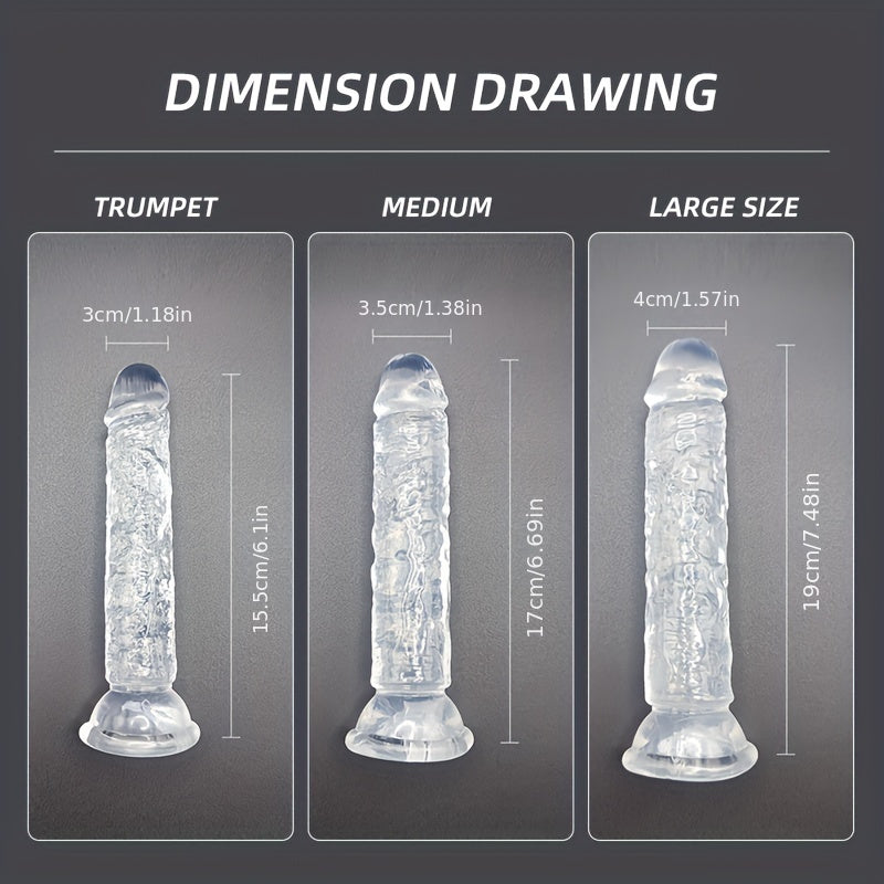Transparent Dildo Set – 3 Sizes for Customized Pleasure