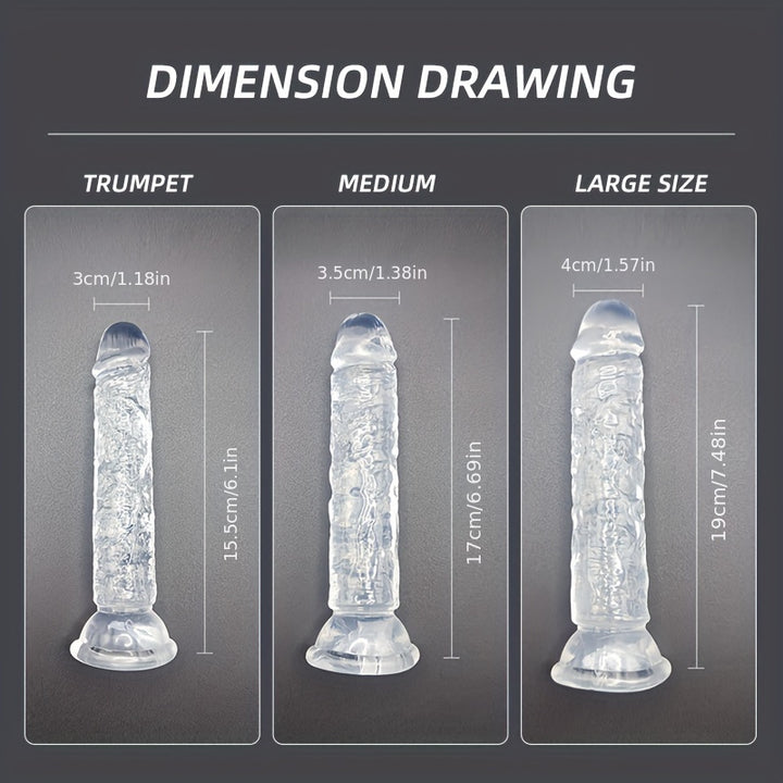 Transparent Dildo Set – 3 Sizes for Customized Pleasure