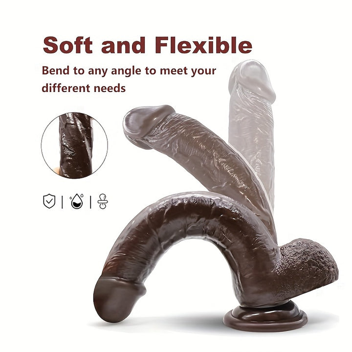 9.25" Lifelike Brown Dildo – Realistic Pleasure, No Batteries Required