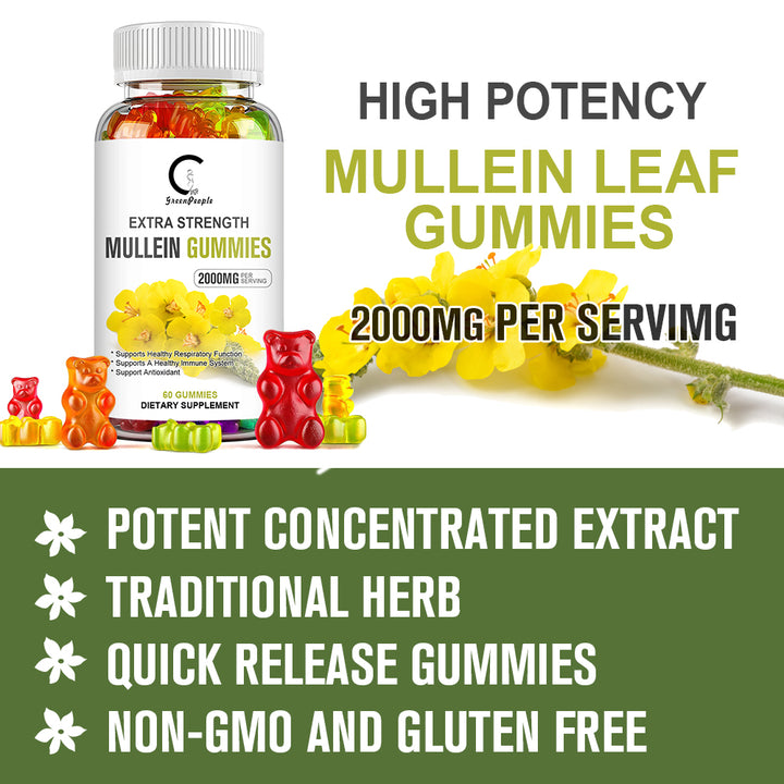 EmpowerEase Mullein Leaf Gummies – Extra Strength Lung Cleanse & Respiratory Support