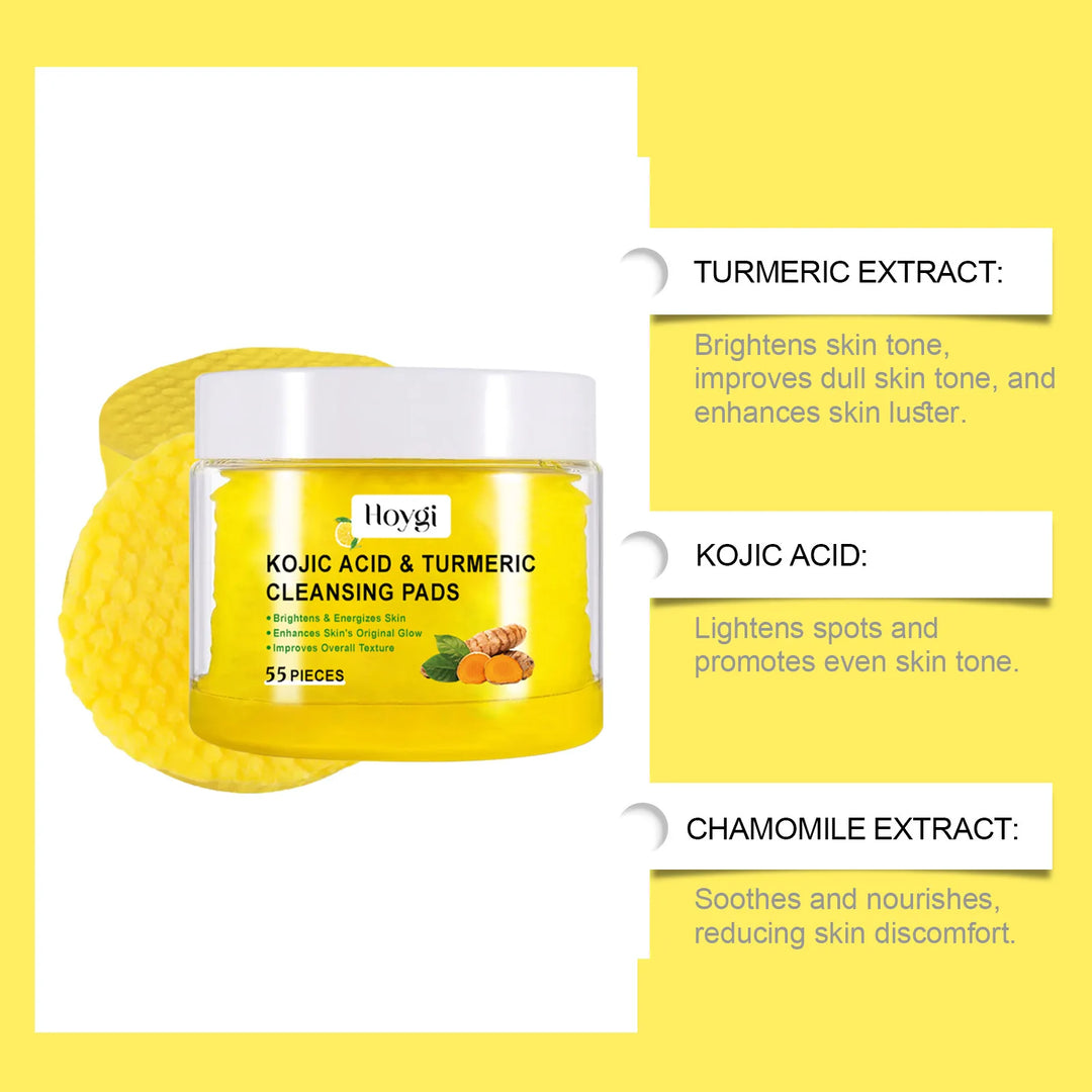 Glow Revival Turmeric Cleansing Pads – Exfoliate, Smooth & Refine (55 Pads)
