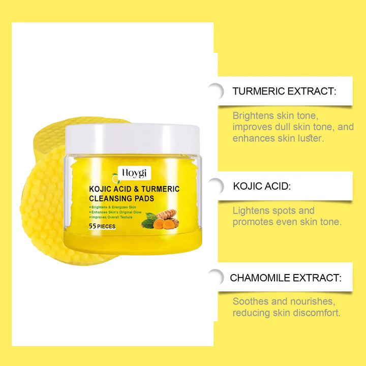 Glow Revival Turmeric Cleansing Pads – Exfoliate, Smooth & Refine (55 Pads)
