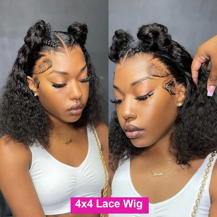 Empower Waves Brazilian Deep Wave Lace Frontal Wig – Short HD Bob, 200% Density
