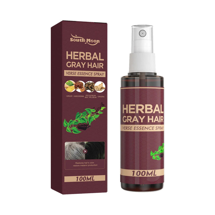Southmoon Hair Darkening Herbal Spray – 100ml | White-to-Black Natural Color Restorer, Anti-Grey & Hair Loss Serum