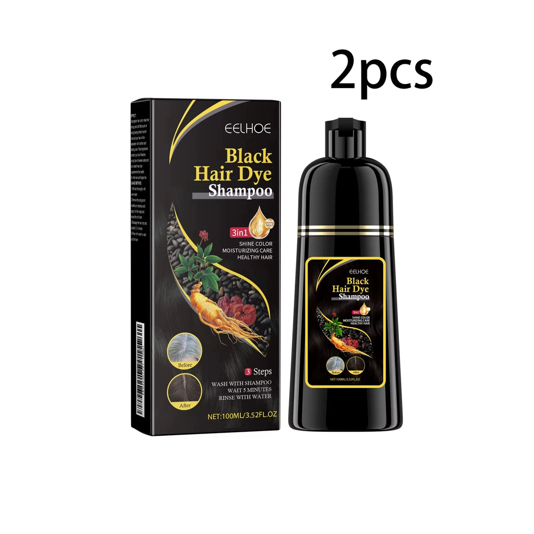 EELHOE 3-in-1 Natural Plant Hair Dye Shampoo – 100ml Instant Gray Coverage for Men & Women | Dark Brown & Black Hair Color