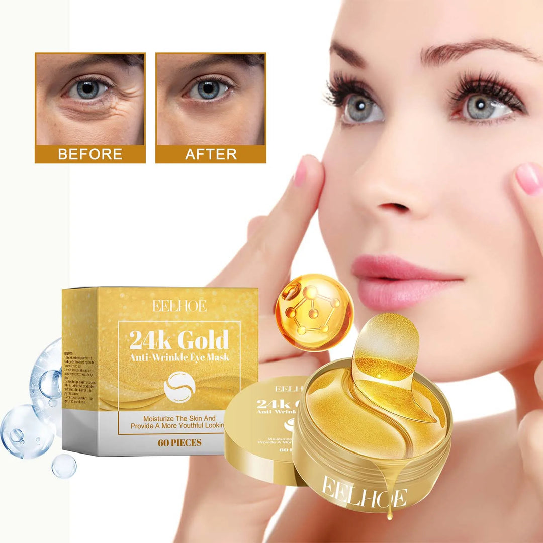 EmpowerEase 24K Gold Anti-Wrinkle Eye Mask – Brighten, Lift & Hydrate