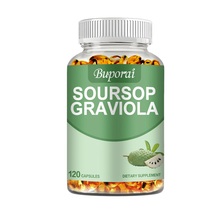 Airboy Soursop Graviola Capsules. Natural Stress Relief, Immune Suppor – 120ct