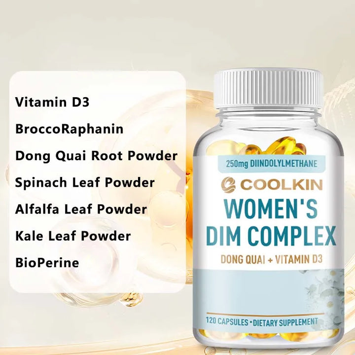 DIM Supplements for Women – Hormone Balance, Estrogen Metabolism, Menopause Support & Antioxidant | 120 Capsules