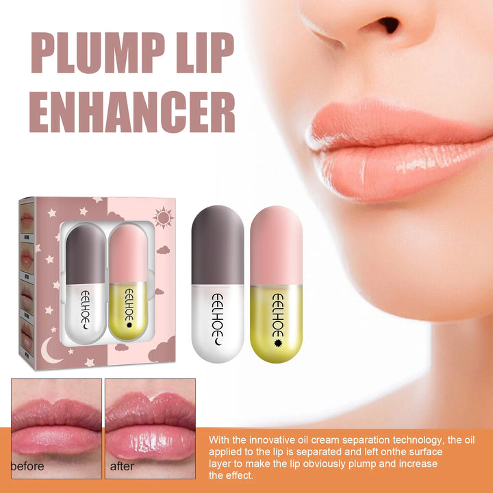 Luxe Plump & Hydrate Lip Capsule Duo – Day & Night Volumizing Treatment