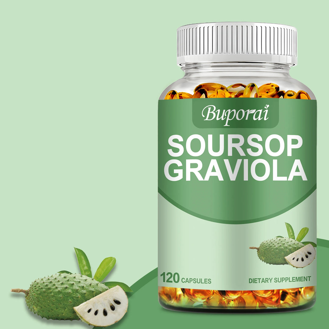 Airboy Soursop Graviola Capsules. Natural Stress Relief, Immune Suppor – 120ct