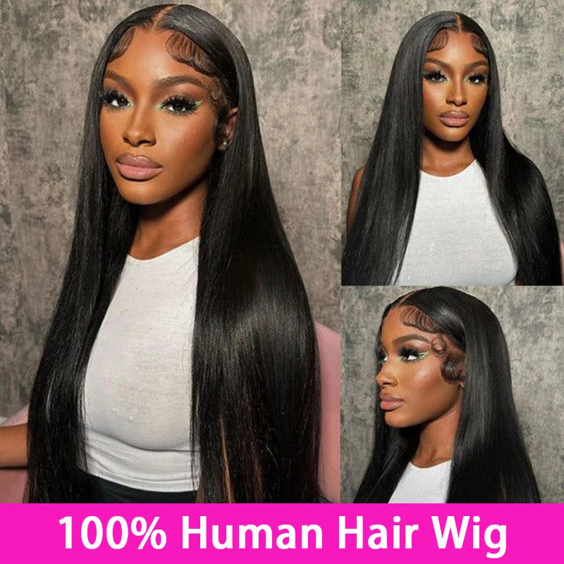 Silken Straight Lace Front Wig – 30” Virgin Malaysian Hair, 180–200% Density