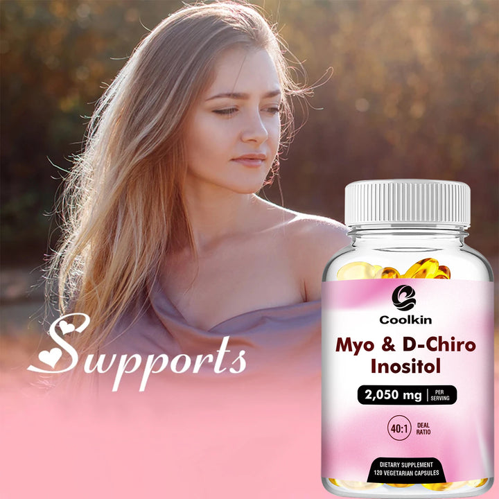 Myo & D-Chiro Inositol Capsules – Hormone Balance & Ovarian Support for Women, 120 Count