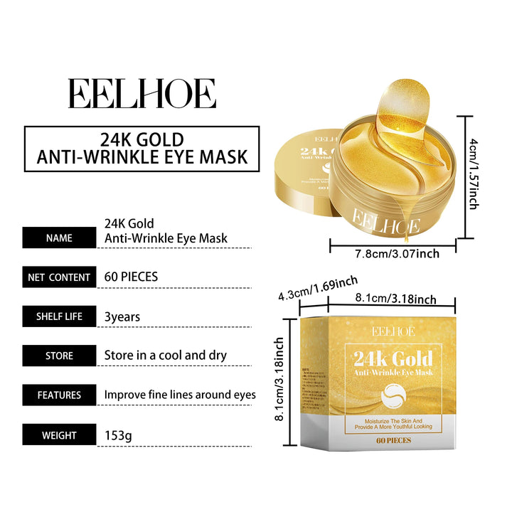EmpowerEase 24K Gold Anti-Wrinkle Eye Mask – Brighten, Lift & Hydrate