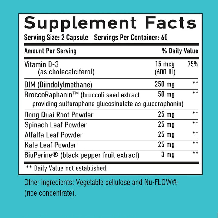DIM Supplements for Women – Hormone Balance, Estrogen Metabolism, Menopause Support & Antioxidant | 120 Capsules