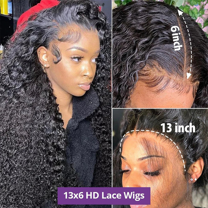 Cascade Deep Wave Lace Front Wig – HD Lace, 200% Density, 26”+ Brazilian Remy Hair