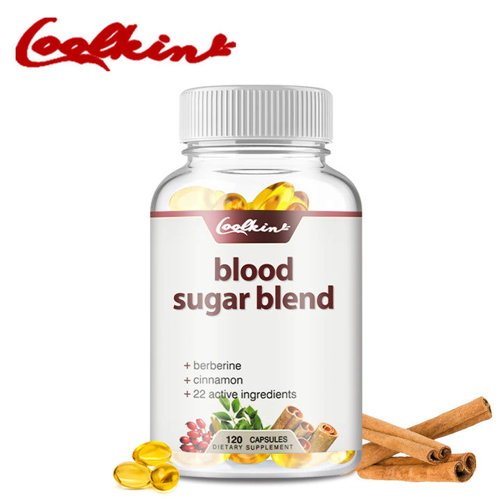 Coolkin Blood Sugar Blend with Berberine & Cinnamon – Supports Healthy Blood Sugar & Metabolism (120 Capsules)