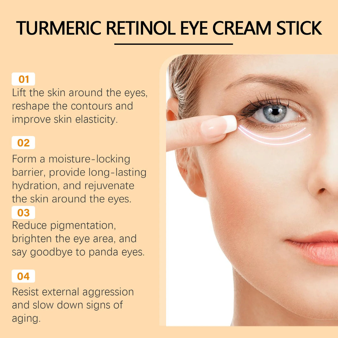 EmpowerEase Turmeric Retinol Eye Cream Stick – Brighten, Firm & De-Puff