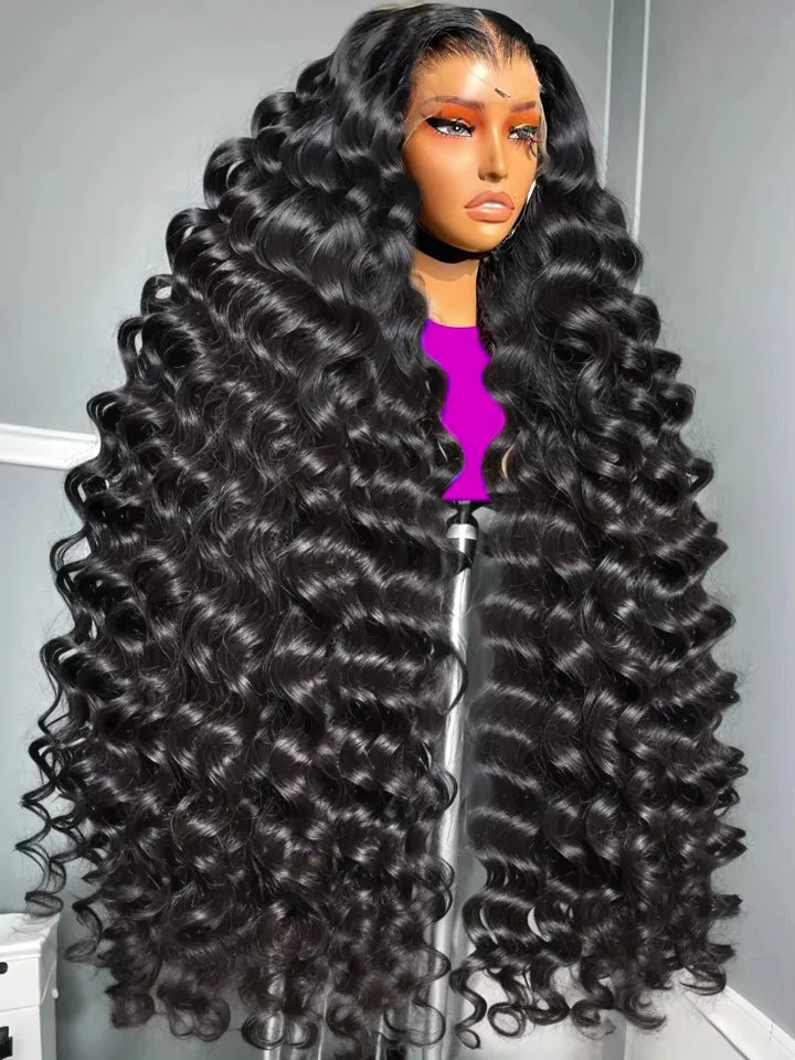 Velvet Loose Wave Lace Front Wig – 30–40” HD Lace, 220–250% Density, Brazilian Remy Hair