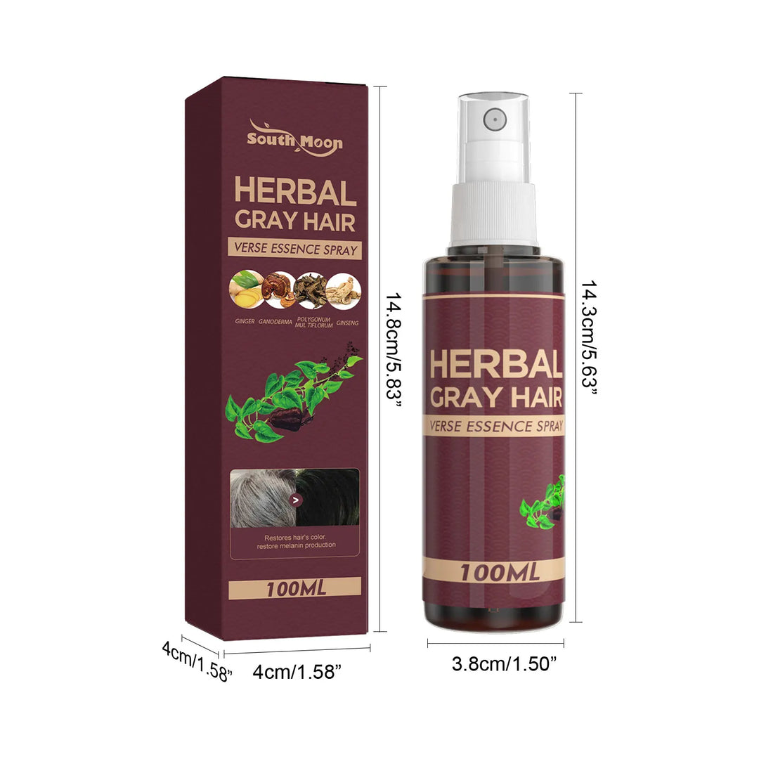 Southmoon Hair Darkening Herbal Spray – 100ml | White-to-Black Natural Color Restorer, Anti-Grey & Hair Loss Serum