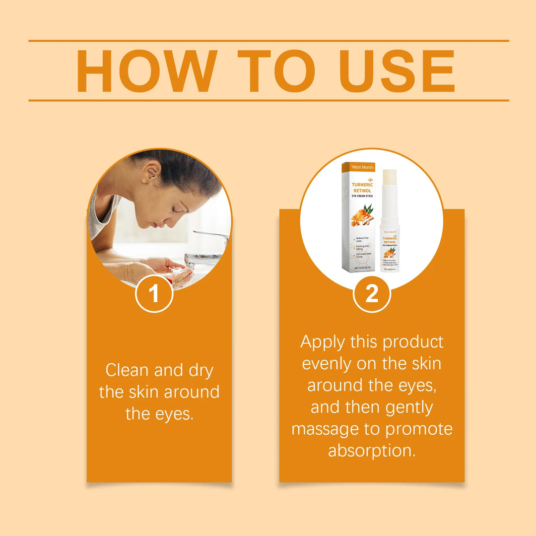 EmpowerEase Turmeric Retinol Eye Cream Stick – Brighten, Firm & De-Puff