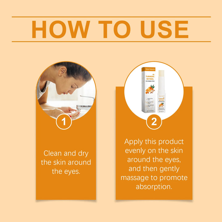 EmpowerEase Turmeric Retinol Eye Cream Stick – Brighten, Firm & De-Puff