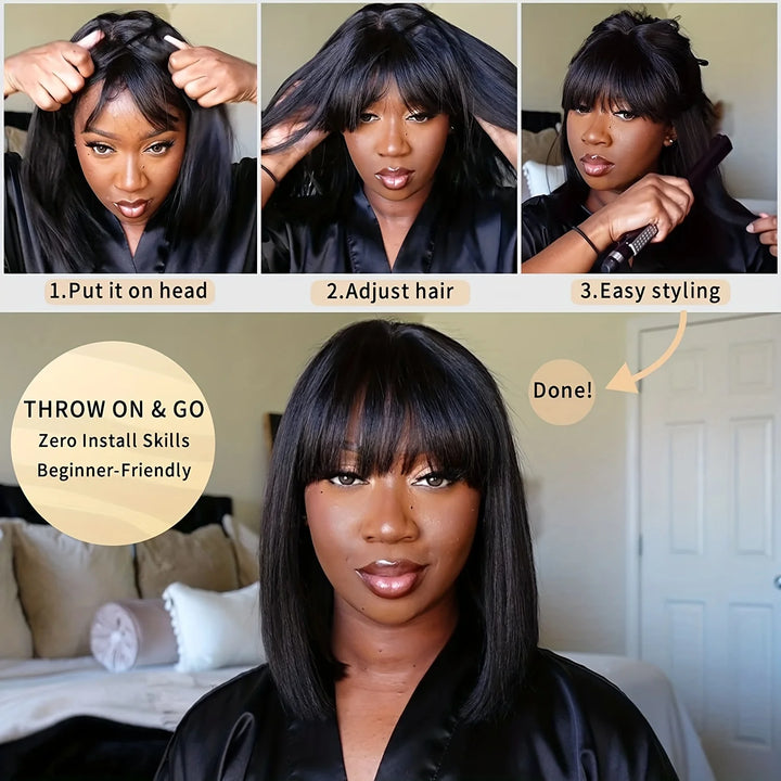 Radiance Lace Bob – 13x4 Straight Human Hair Wig in Luxe Color Options