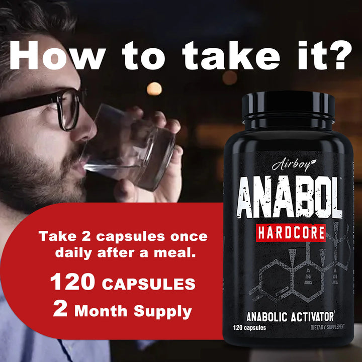 Anabol Hardcore Muscle Growth Supplement – Strength & Lean Mass Support, 120 Capsules