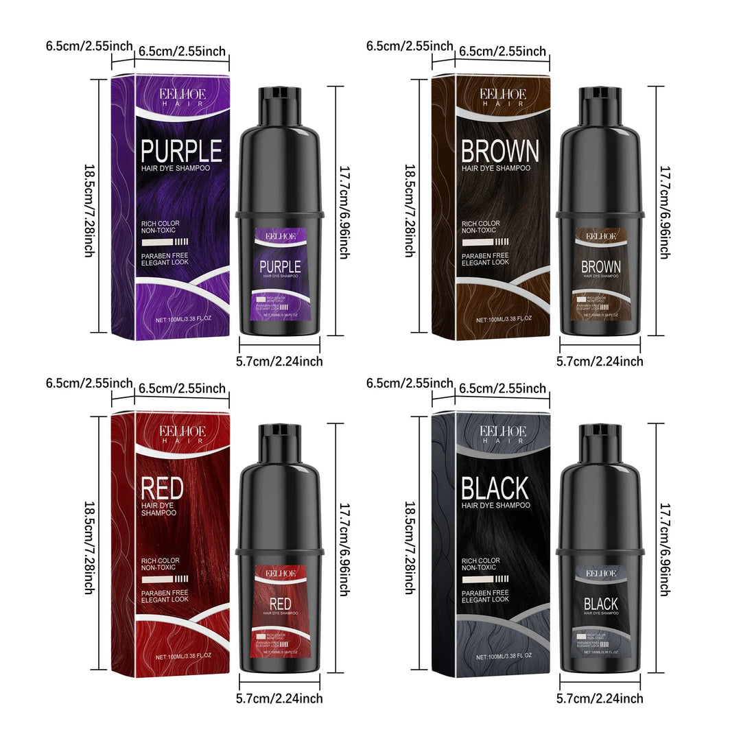 Eelhoe Instant Herbal Hair Color Shampoo – Gray Coverage & Lasting Shine (100ml)