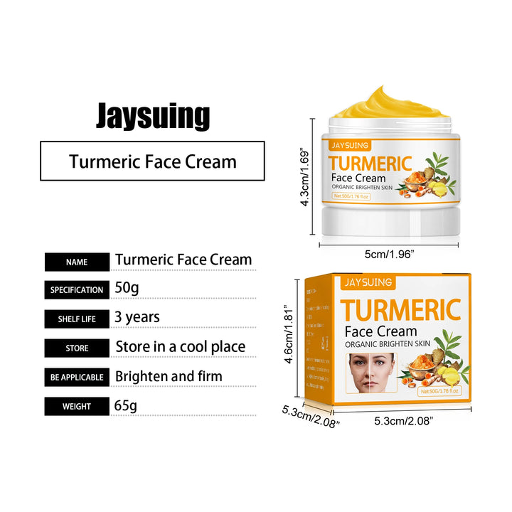 Jaysuing 50g Turmeric Firm Face Cream – Hydrating, Brightening & Anti-Aging Skincare