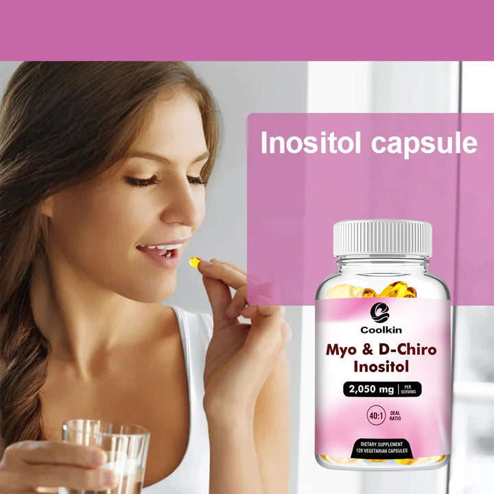 Myo & D-Chiro Inositol Capsules – Hormone Balance & Ovarian Support for Women, 120 Count