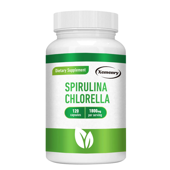Spirulina Chlorella Detox & Energy Capsules – Cleansing, Digestion & Immune Support (120 Capsules)