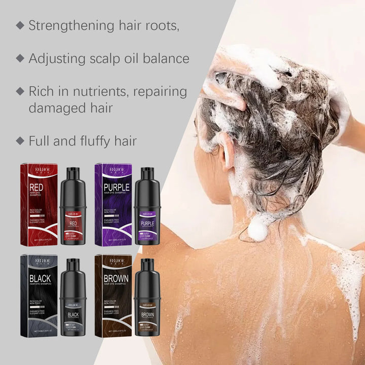 Eelhoe Instant Herbal Hair Color Shampoo – Gray Coverage & Lasting Shine (100ml)