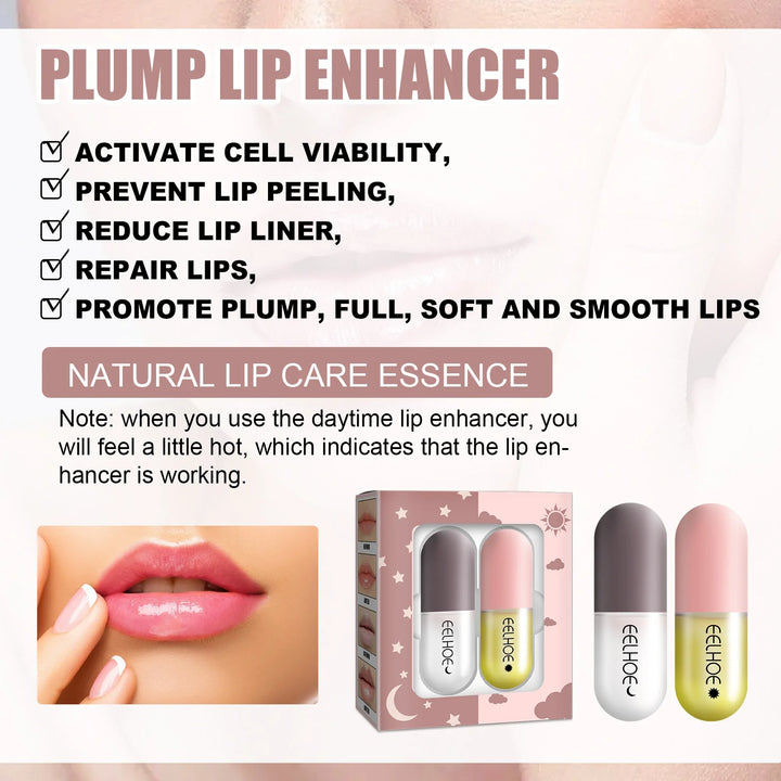 Luxe Plump & Hydrate Lip Capsule Duo – Day & Night Volumizing Treatment