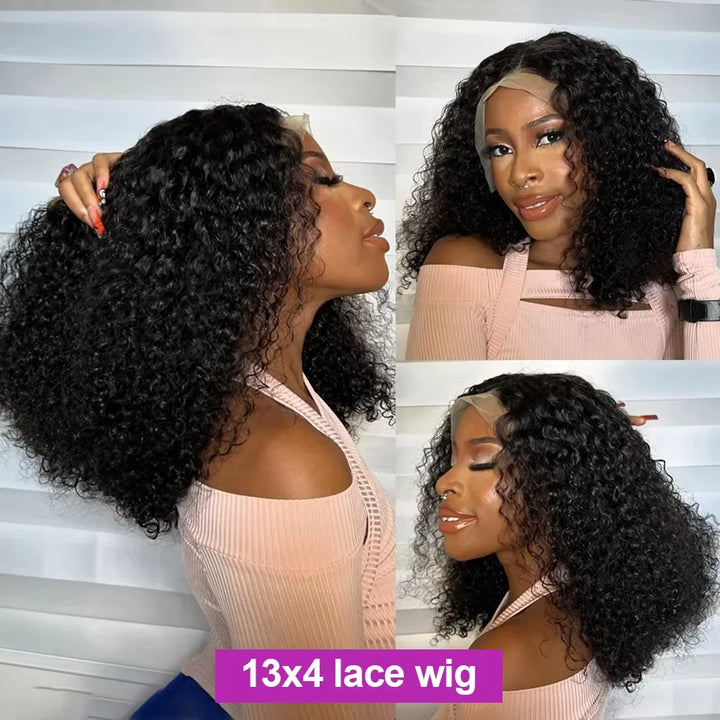 Deep Wave Luxe Bob Wig – 100% Human Hair with HD Transparent Lace