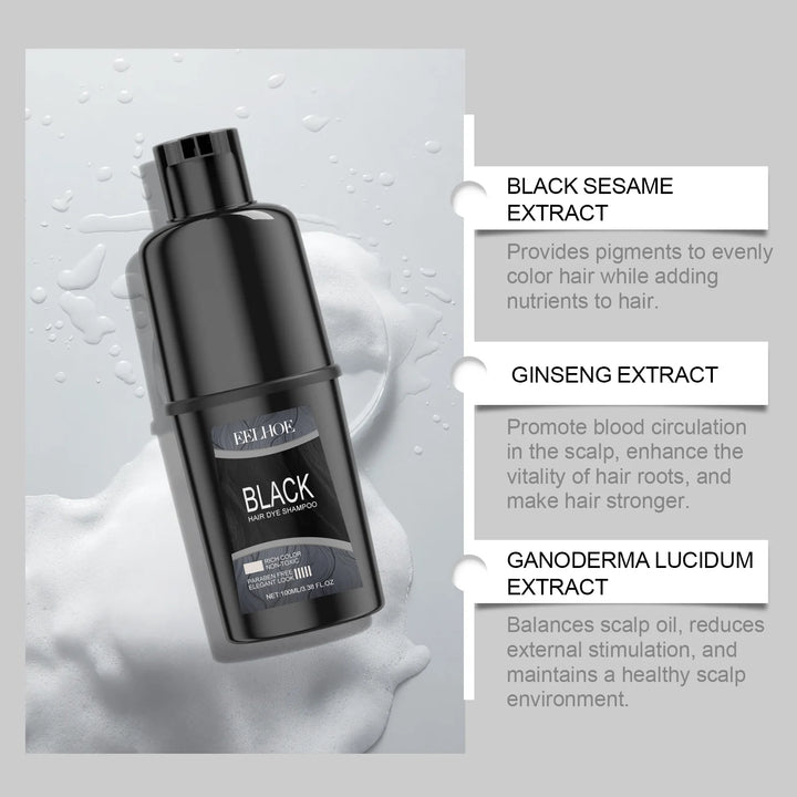 Eelhoe Instant Herbal Hair Color Shampoo – Gray Coverage & Lasting Shine (100ml)