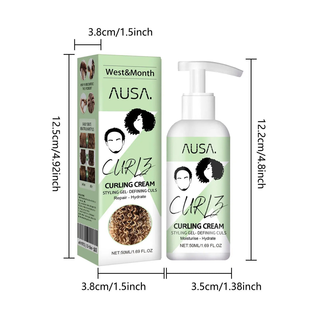 West&Month 50ml Hair Curling Cream Anti-Frizz Bouncy Styling Hair Repair Damage Hair Volumizing Moisturizing Hair Care Cream
