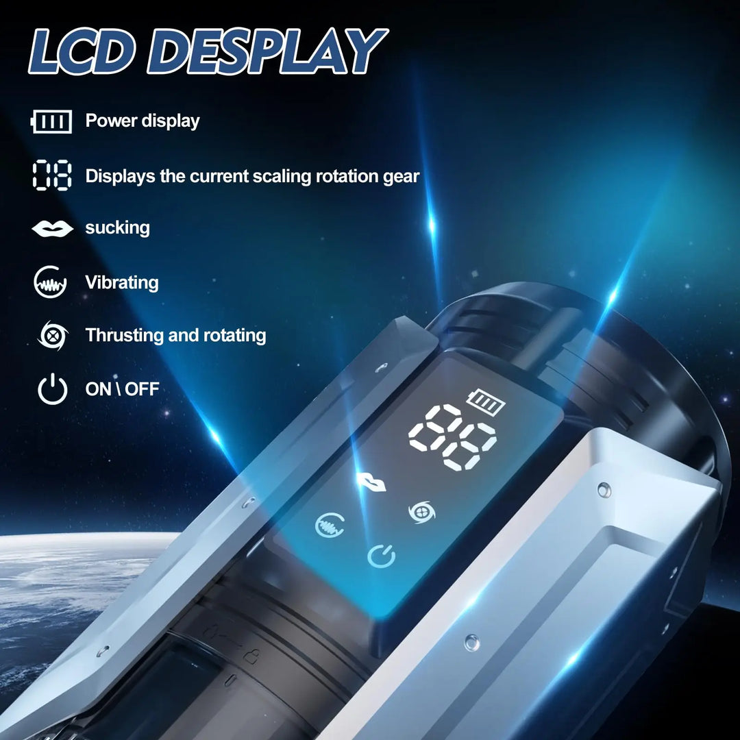 2025 Automatic Male Masturbator Cup – 7 Thrusting, Rotating, Vibrating & Sucking Modes with LCD Display, 3D Textured Soft TPE Sleeve, Waterproof Stroker