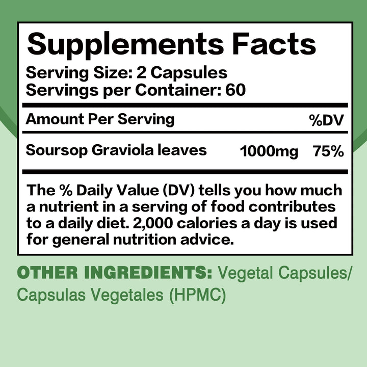 Airboy Soursop Graviola Capsules. Natural Stress Relief, Immune Suppor – 120ct