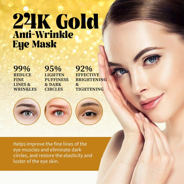 EmpowerEase 24K Gold Anti-Wrinkle Eye Mask – Brighten, Lift & Hydrate
