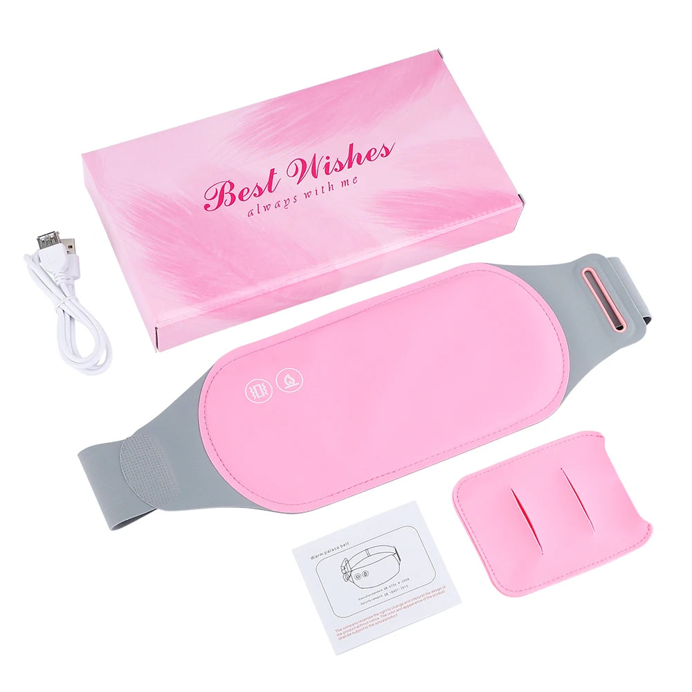 Portable Heating Pad – Menstrual Heating Massager Belt with Vibration & Adjustable Temperature, Period Relief Thermal Waist & Abdominal Warmer