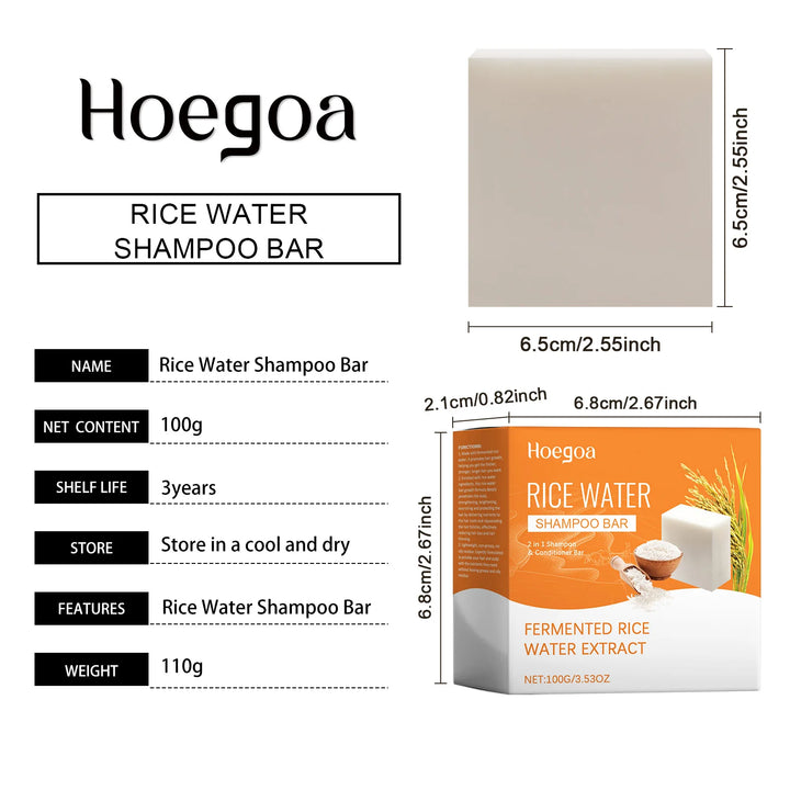 Hoegoa Rice Shampoo Bar – 100g Natural Hair Soap for Strengthening, Anti-Dandruff & Nourishing Scalp Care