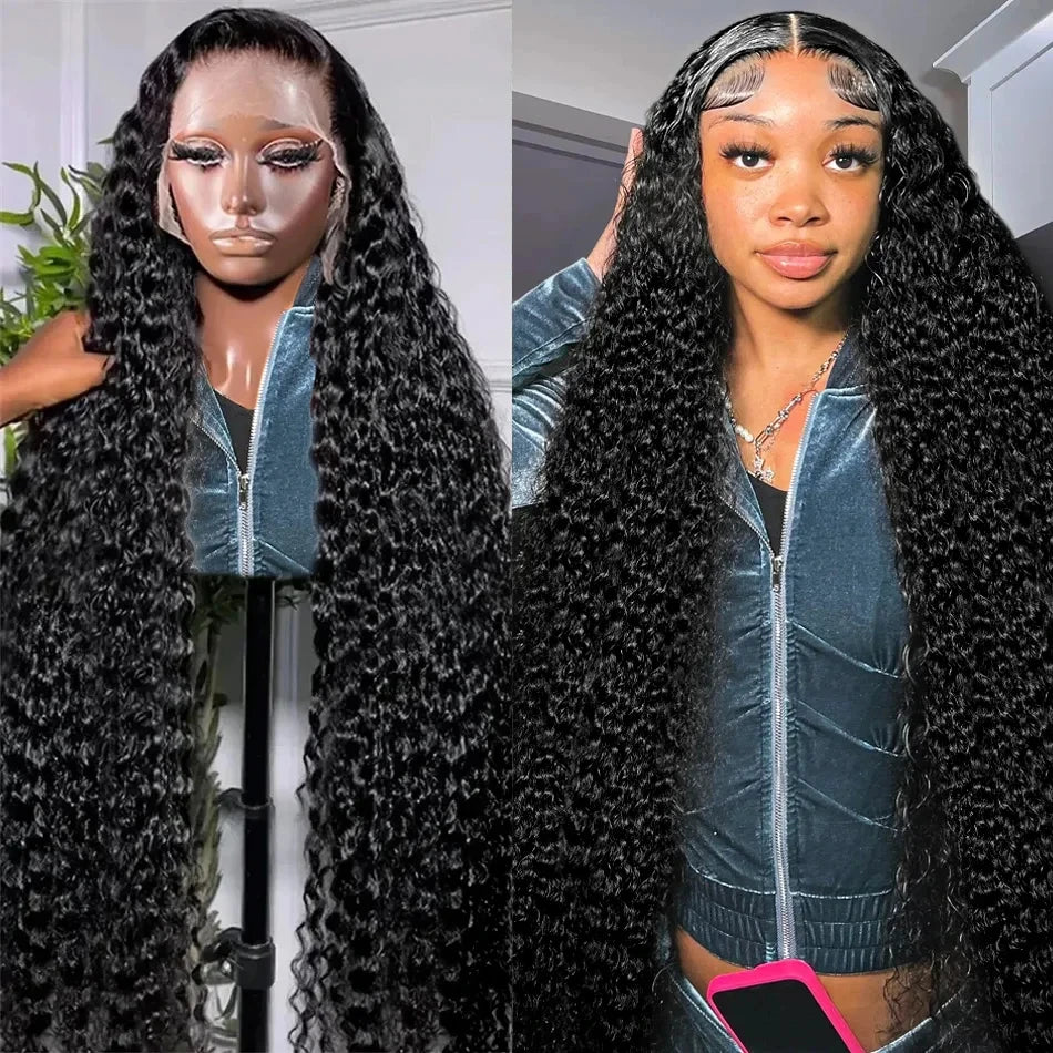 Cascade Deep Wave Lace Front Wig – HD Lace, 200% Density, 26”+ Brazilian Remy Hair