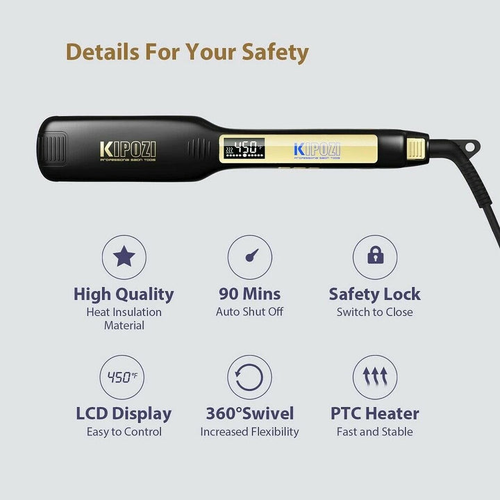 KIPOZI LuxeControl Titanium Styler – Straighten, Curl & Shine with Salon Precision