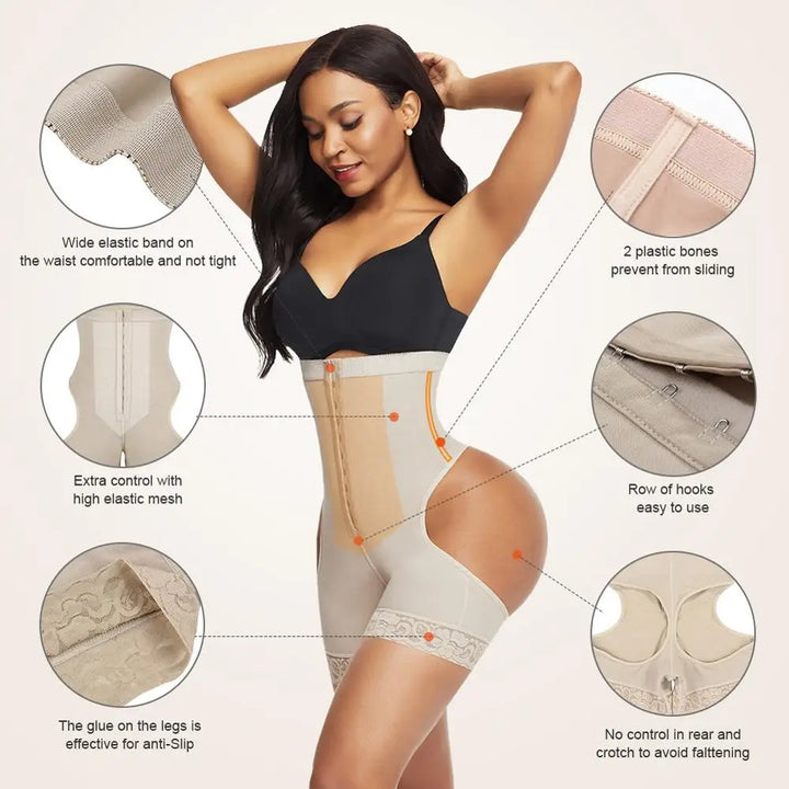HEXIN High Waist Butt Lifter & Tummy Control Shapewear Shorts