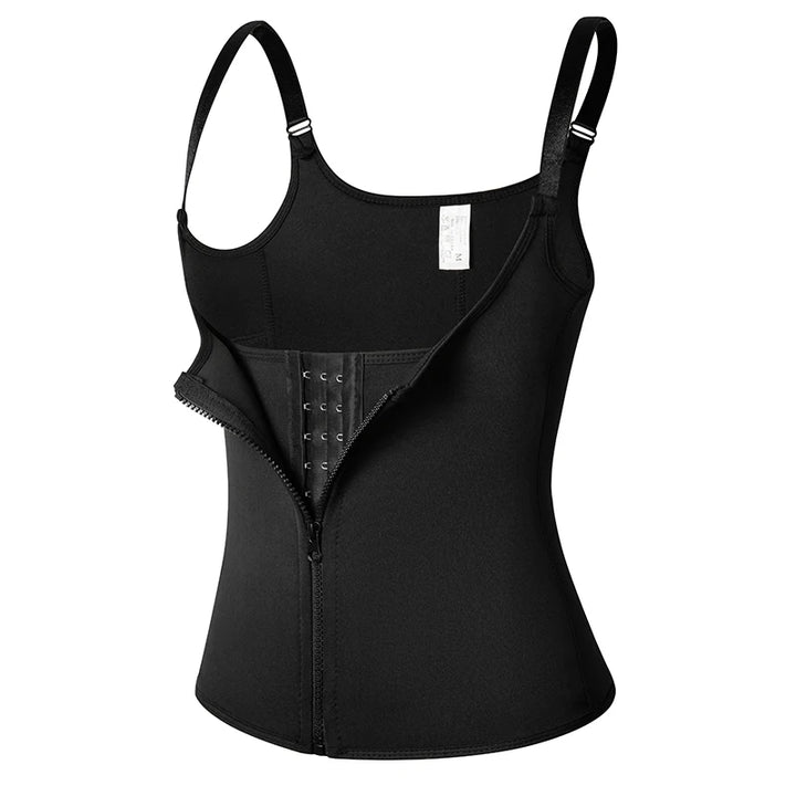 Women's Sauna Waist Trainer Vest – Black Neoprene Shaper