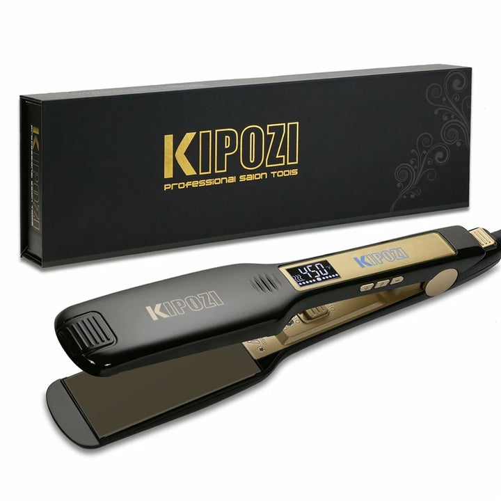 KIPOZI TitanGlide 1.75” Professional Flat Iron – Fast-Heating Wide Plate Hair Straightener for Thick & Curly Hair