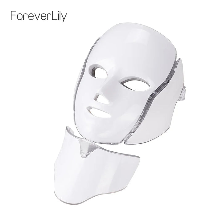 7-Color LED Light Therapy Mask with Neck Treatment – Skin Rejuvenation, Anti-Aging, Acne Therapy & Whitening Device
