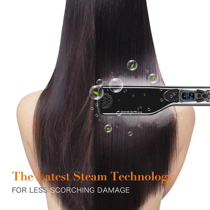 UKLISS Professional Steam Hair Straightener Comb – 2-in-1 Titanium Ceramic Flat Iron with Steam Technology for Silky, Frizz-Free Styling