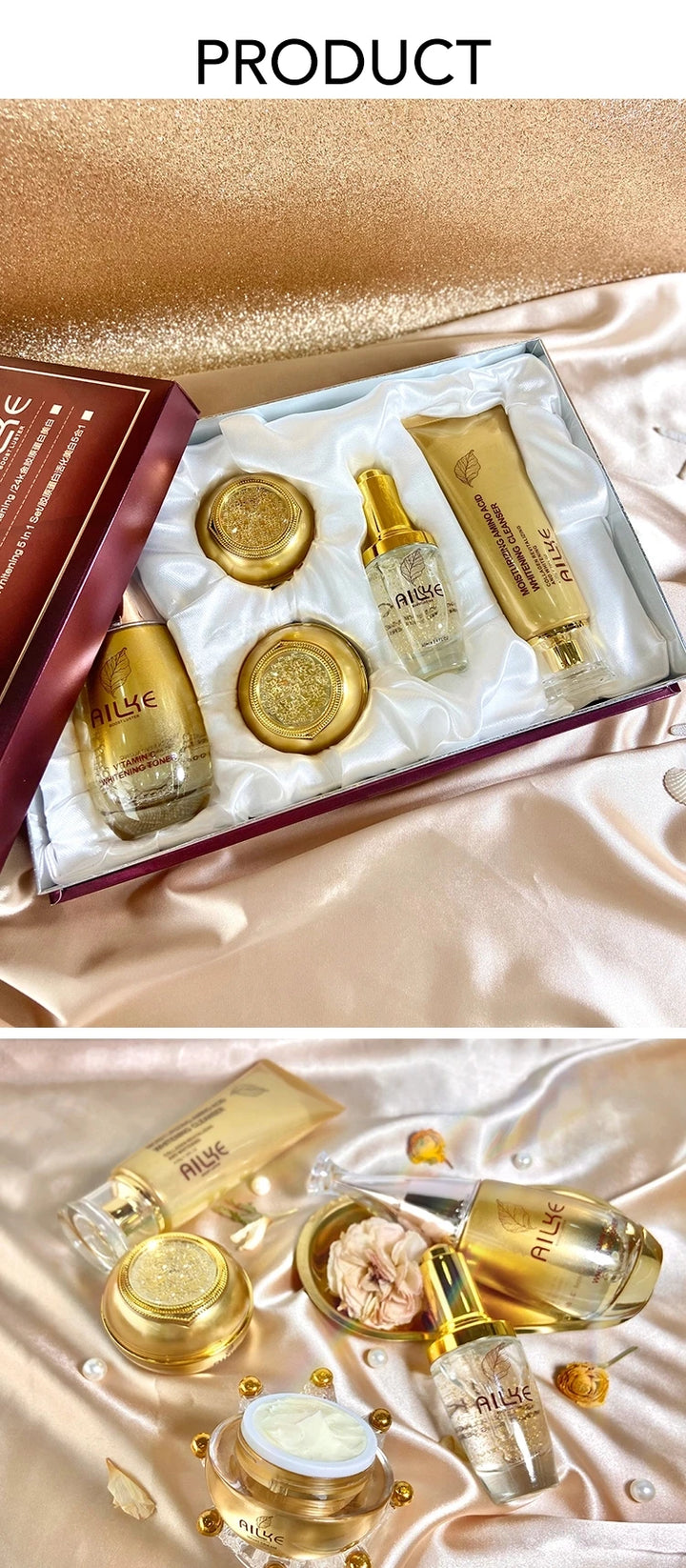 AILKE Collagen Glow Ritual – 5-Piece Brightening & Hydrating Skincare Set